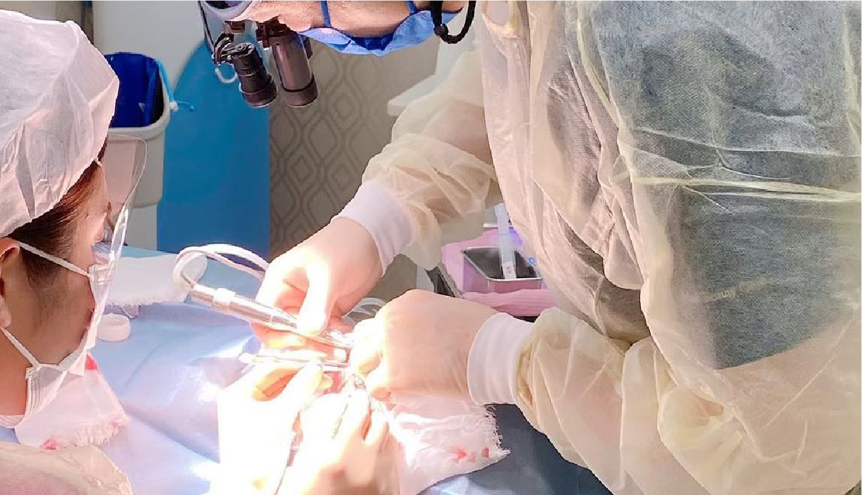 グラフト採取の手術を行う様子